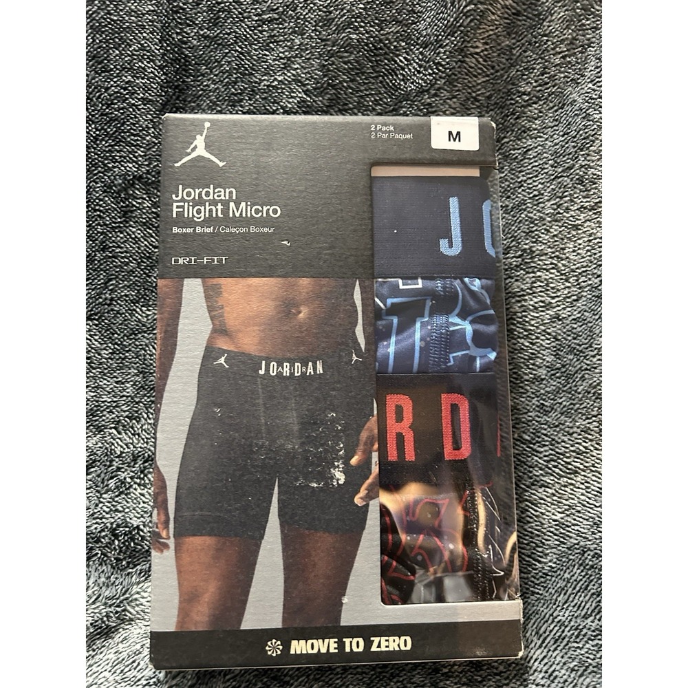 Jordan Flight Micro Move To Zero Men's 2 Count Boxer Multicolor Briefs M (SHR)